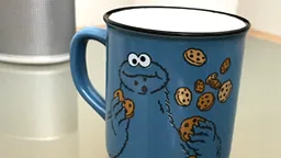 blauer Kaffebecher mit Cookie-Monster | no-cookies
